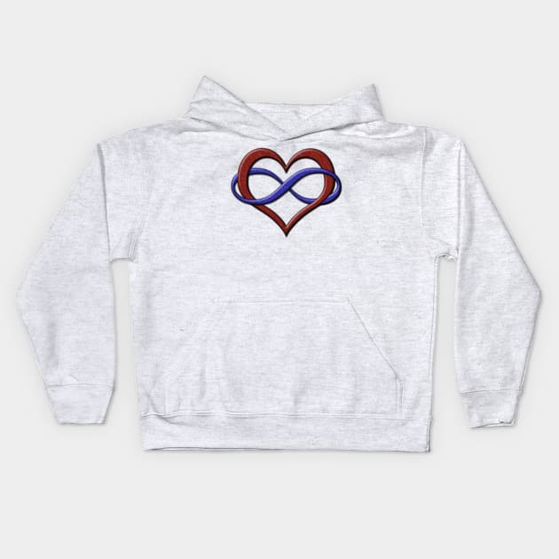 Polyamory Pride Infinity Heart Kids Hoodie by LiveLoudGraphics